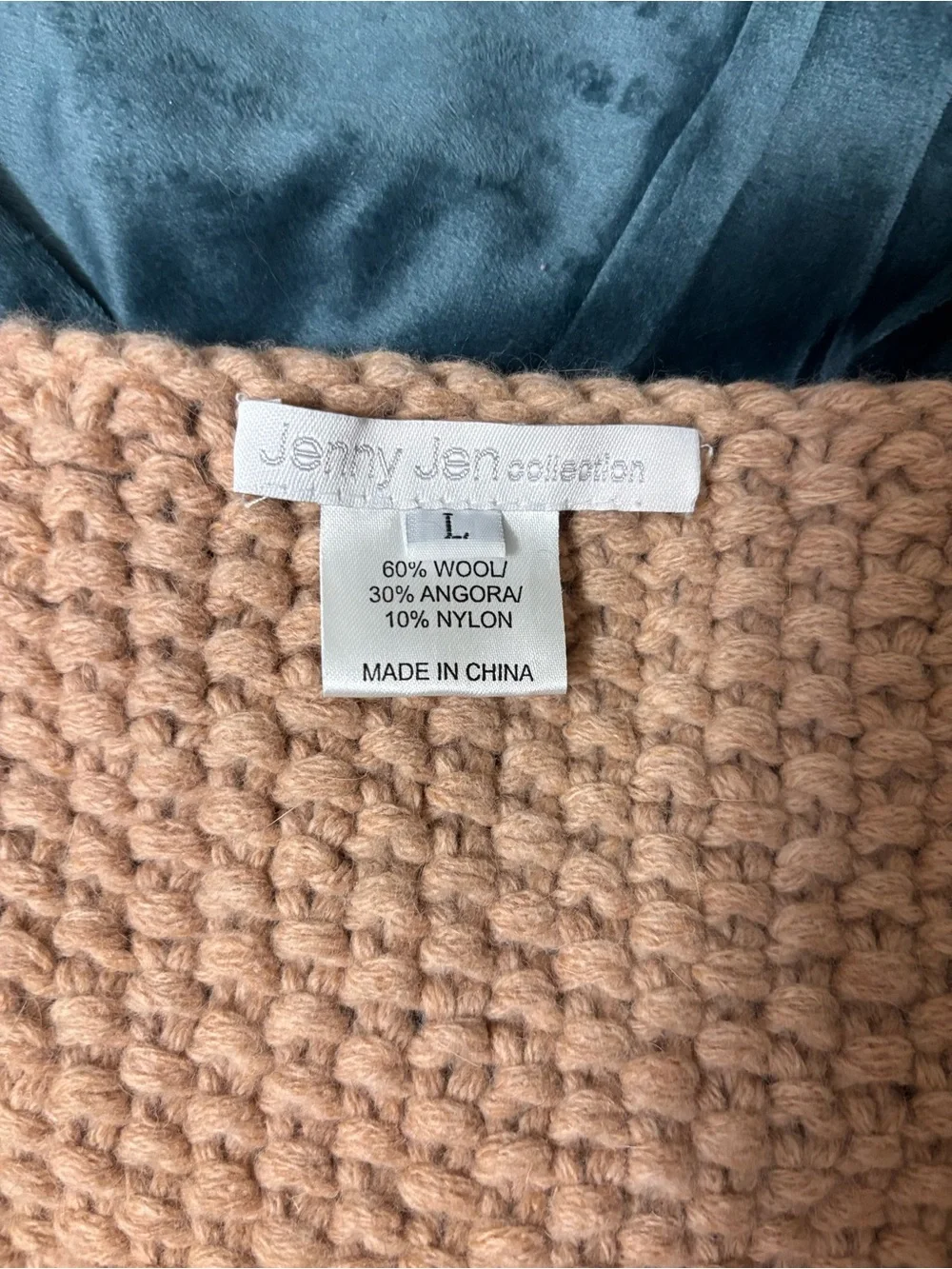 Crystal-Pocket Short-Sleeve Knit Cardigan in Light Beige
